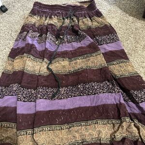 Sag Harbor Purple Smocked Maxi Skirt